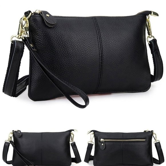 Apricot Leather Crossbody Wristlet Clutch Shoulder Bag Handbag Purse. 2 … - Picture 2 of 12